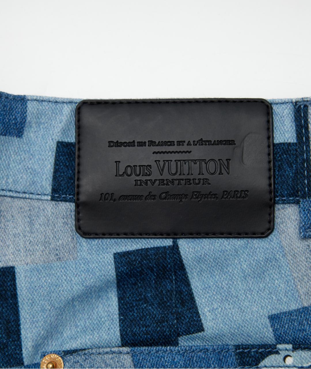 LOUIS VUITTON Голубые хлопковые прямые джинсы, фото 4