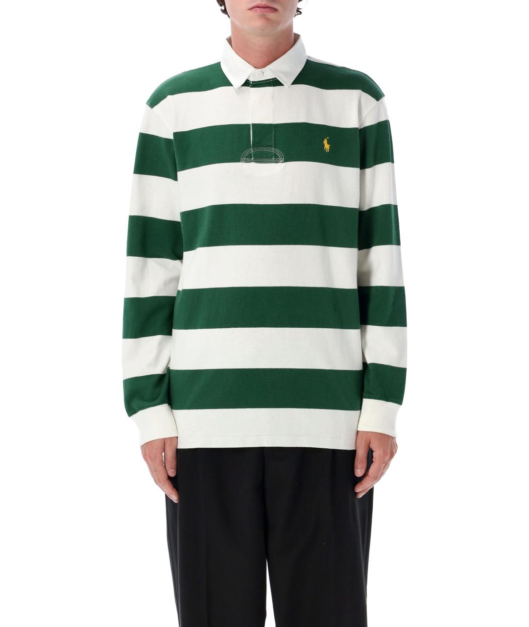 POLO RALPH LAUREN Мульти хлопковое поло с длинным рукавом, фото 4