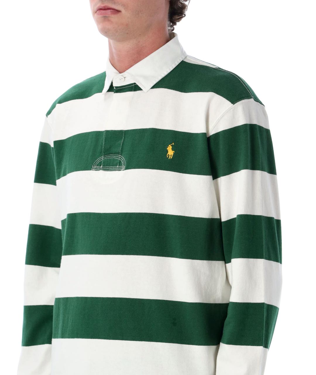 POLO RALPH LAUREN Мульти хлопковое поло с длинным рукавом, фото 3