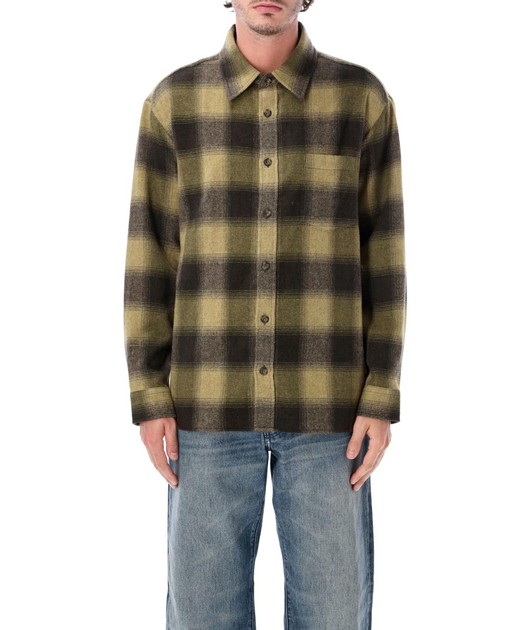 A.P.C. Хаки шерстяная кэжуал рубашка, фото 1