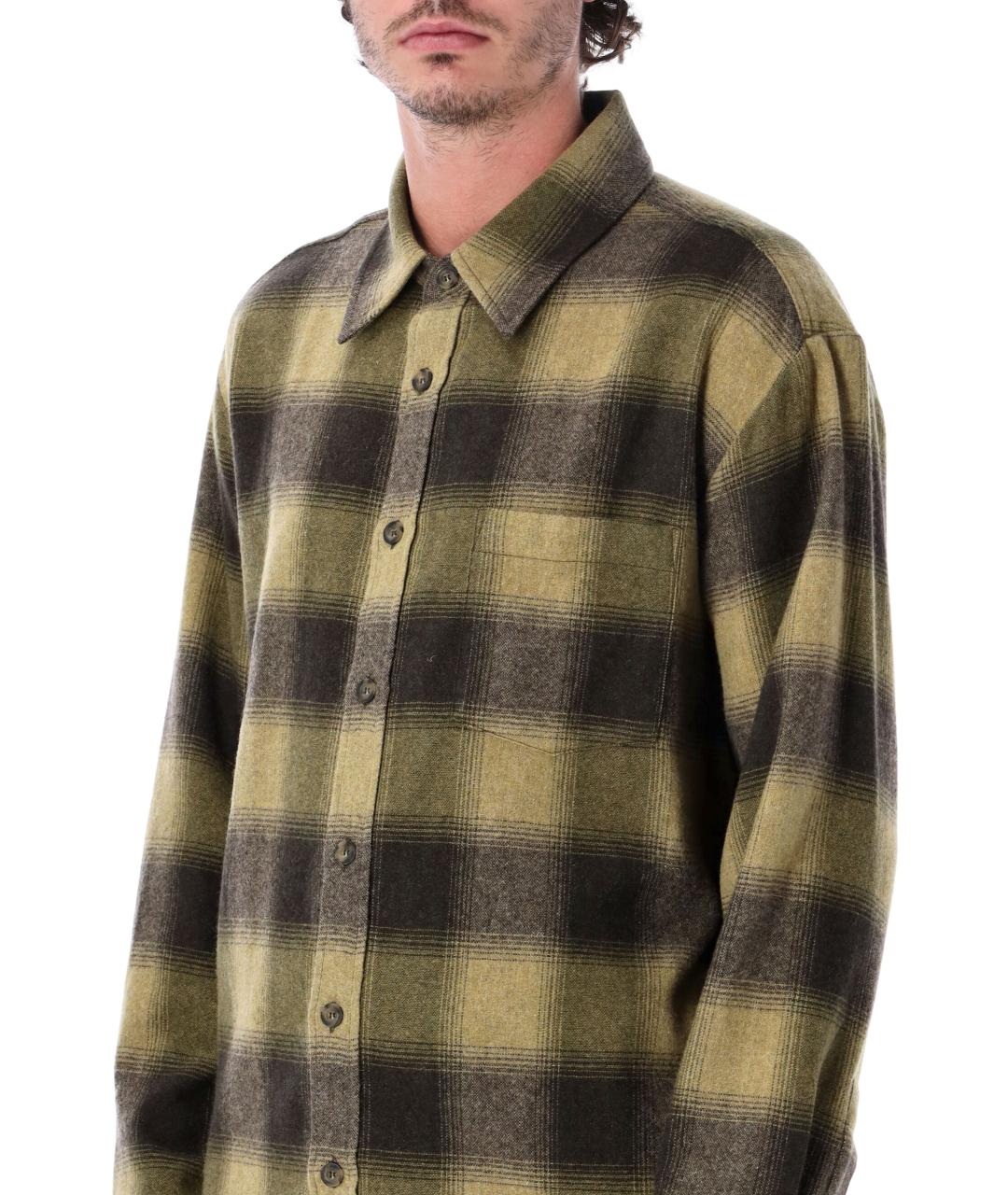 A.P.C. Хаки шерстяная кэжуал рубашка, фото 3
