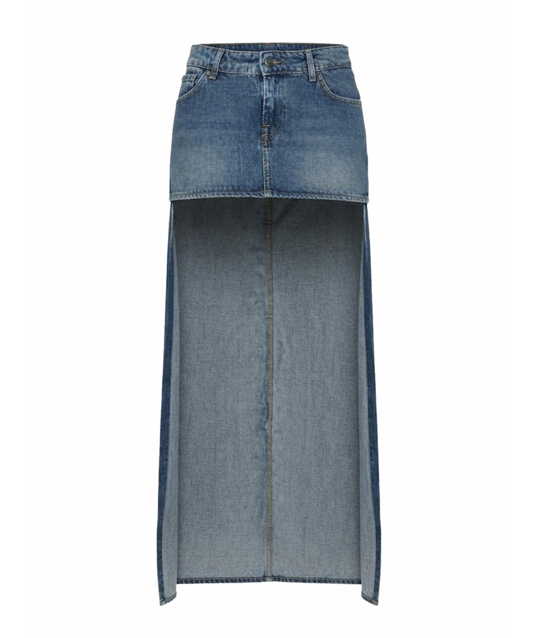 7 FOR ALL MANKIND Синяя юбка мини, фото 1