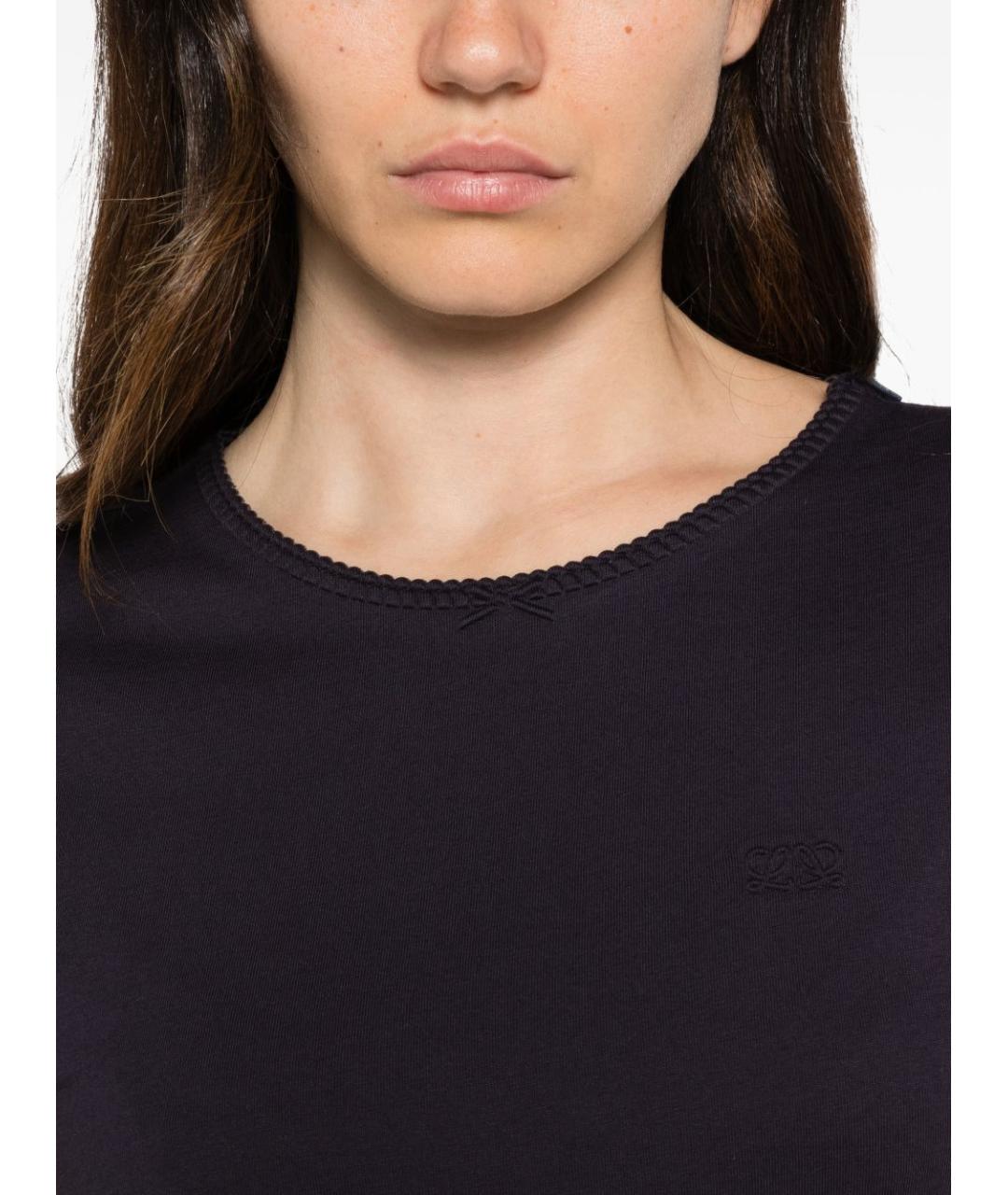 LOEWE Синяя хлопковая футболка, фото 3