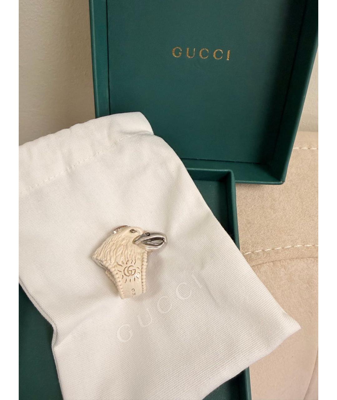 GUCCI Белое серебряное кольцо, фото 2