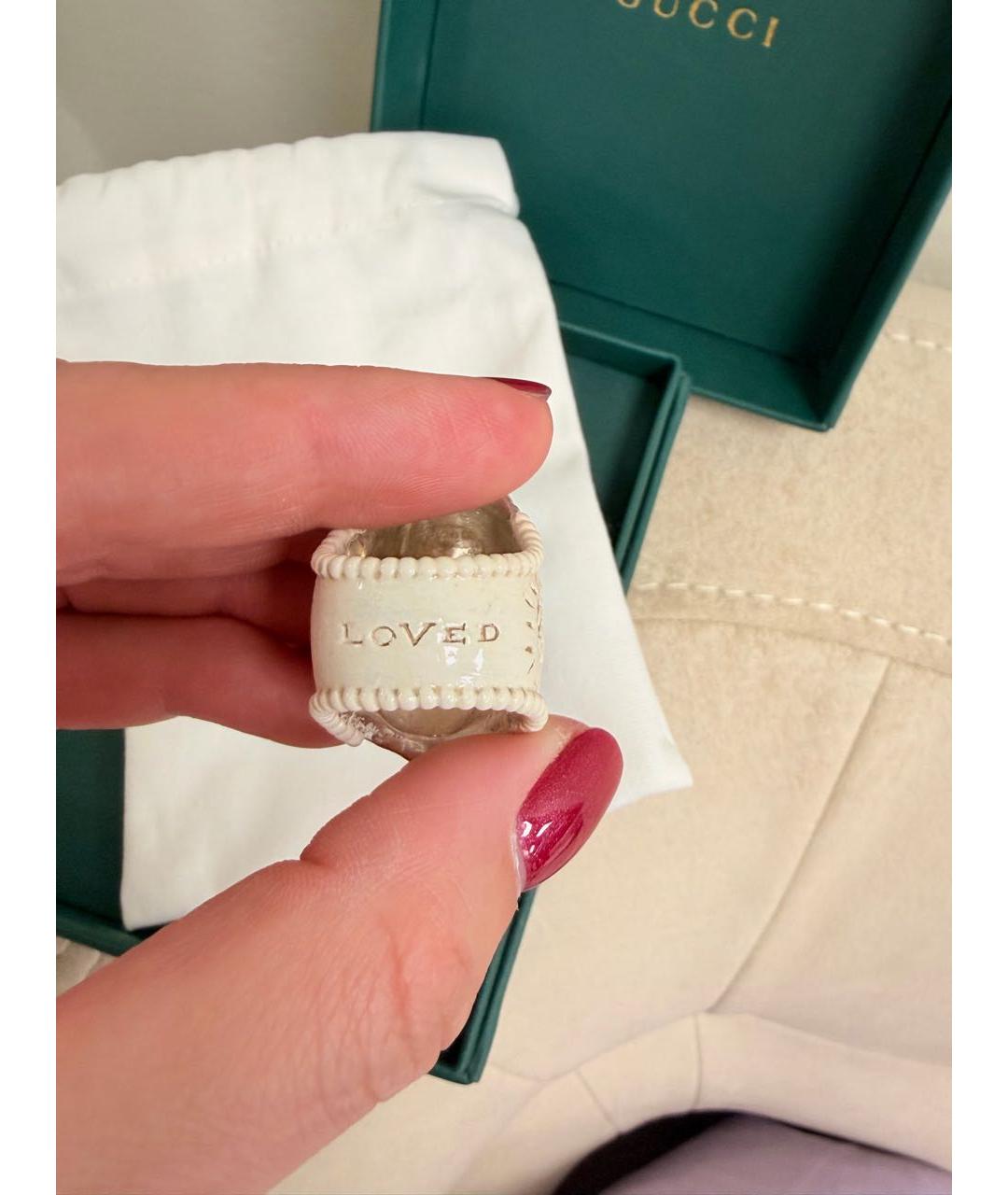 GUCCI Белое серебряное кольцо, фото 3