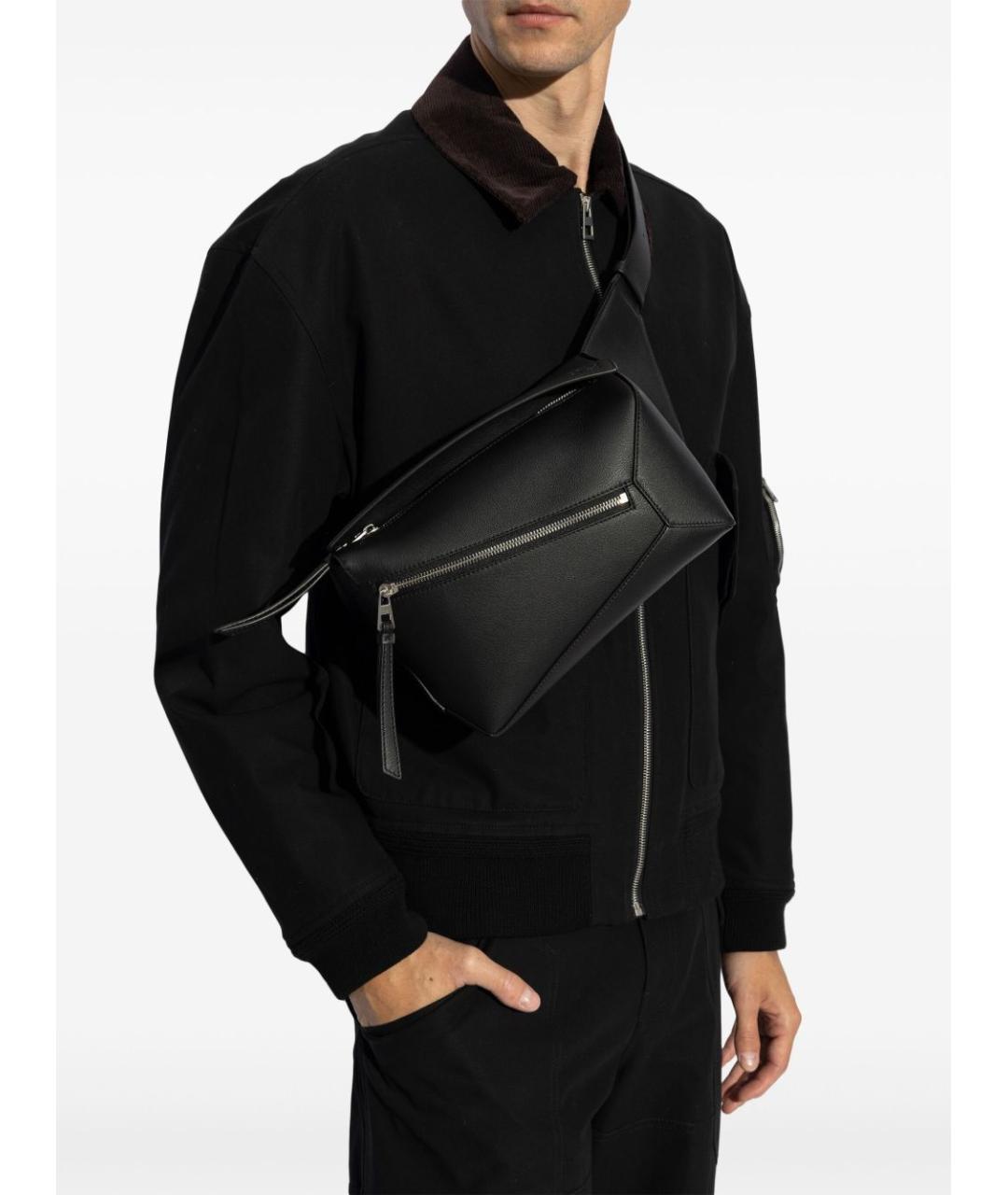 LOEWE Черная кожаная сумка на плечо, фото 4