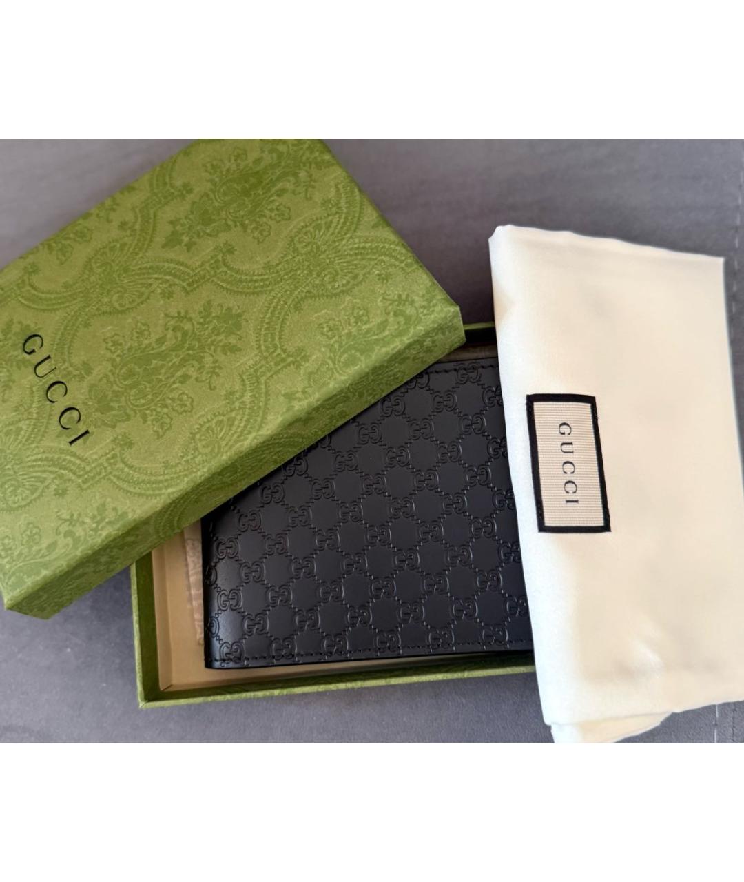 GUCCI Черный кожаный кошелек, фото 5