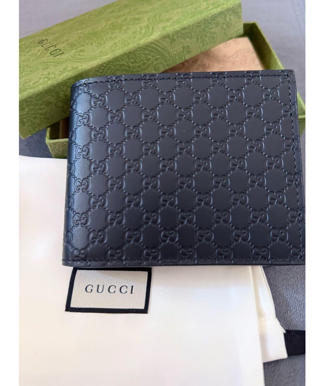 GUCCI Черный кожаный кошелек, фото 2