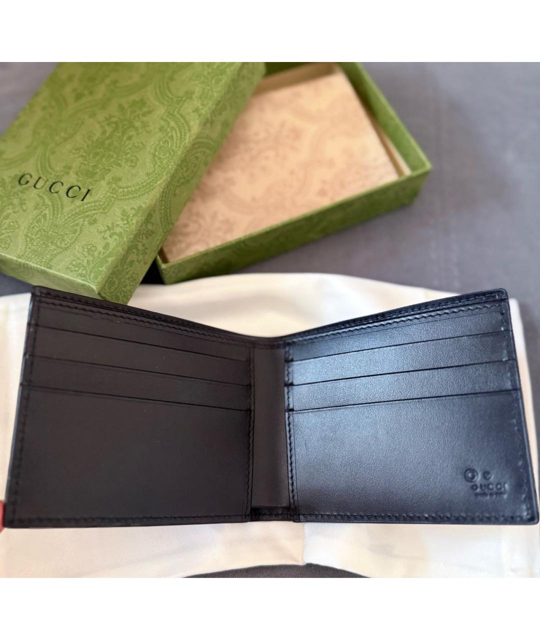 GUCCI Черный кожаный кошелек, фото 6