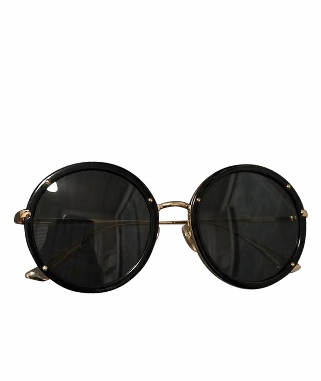 CHRISTIAN DIOR Черные металлические солнцезащитные очки, фото 1