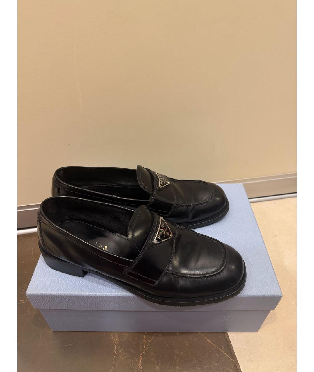 PRADA Черные кожаные лоферы, фото 5