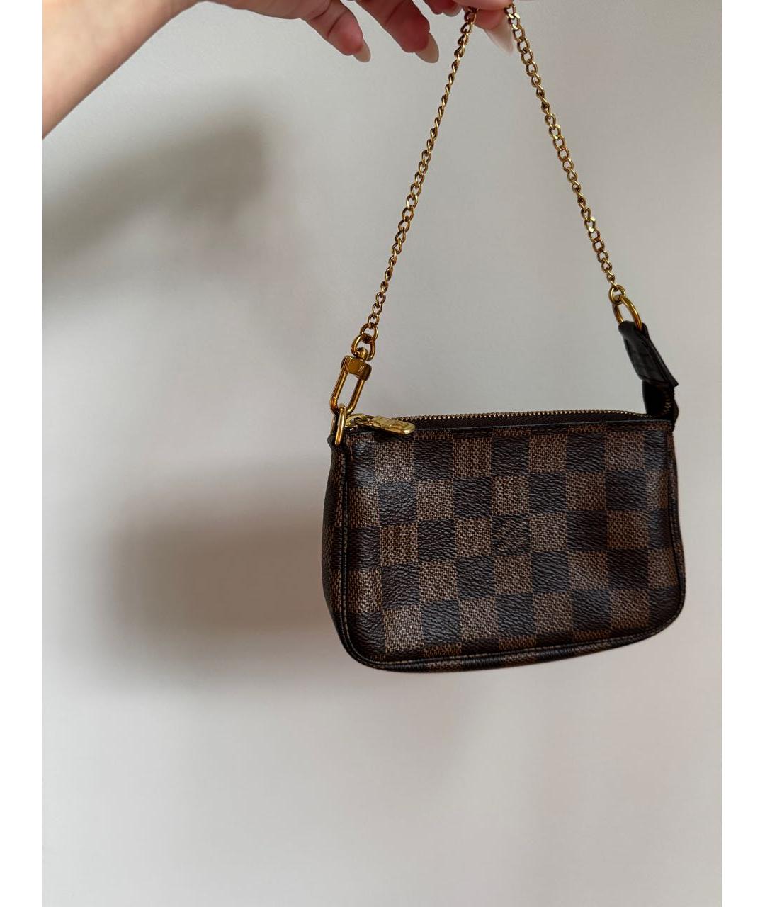 LOUIS VUITTON Коричневая сумка с короткими ручками из канвы, фото 4