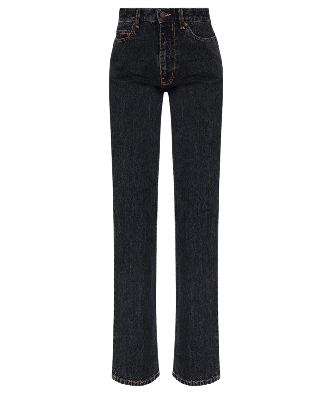 SAINT LAURENT Черные хлопковые прямые джинсы, фото 1