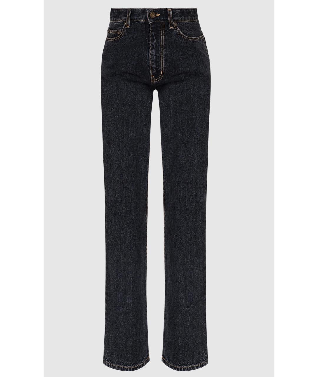 SAINT LAURENT Черные хлопковые прямые джинсы, фото 5