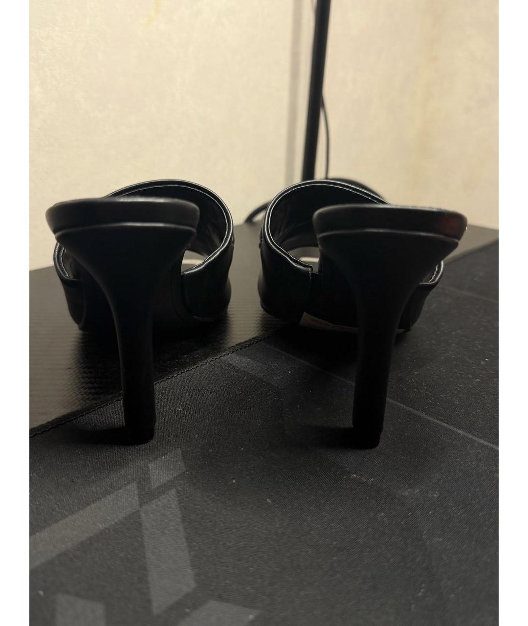 DKNY Черные босоножки из искусственной кожи, фото 4