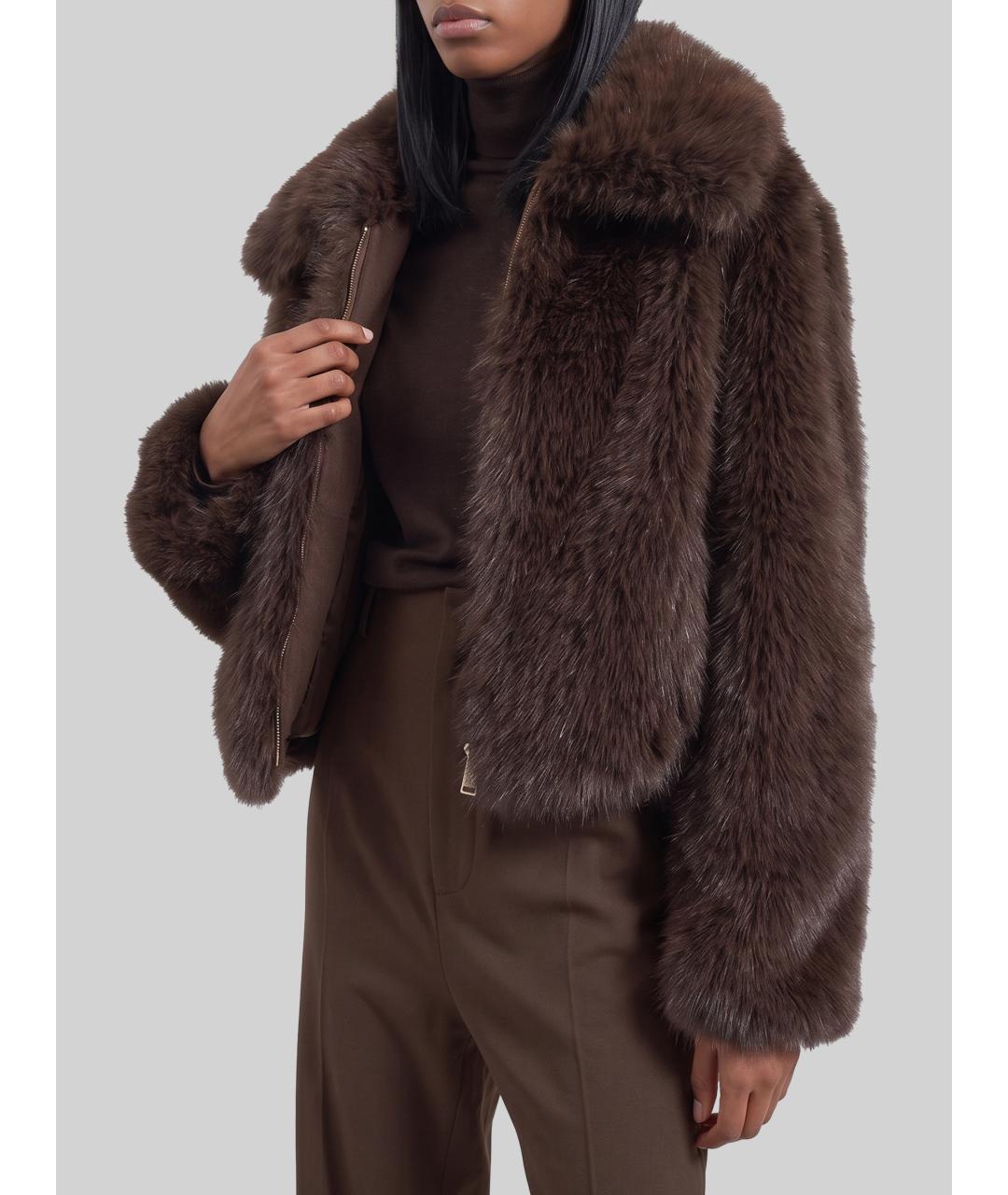 THE FRANKIE SHOP Коричневая полиэстеровая куртка, фото 2