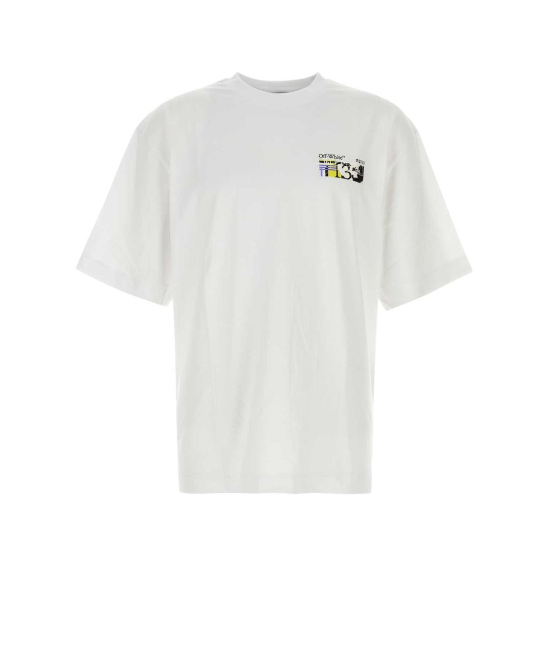 OFF-WHITE Белая хлопковая футболка, фото 1