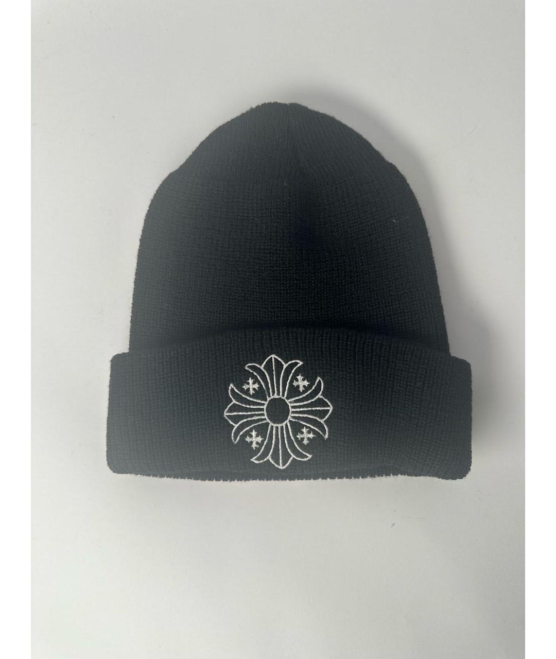 CHROME HEARTS Черная хлопковая шапка, фото 3