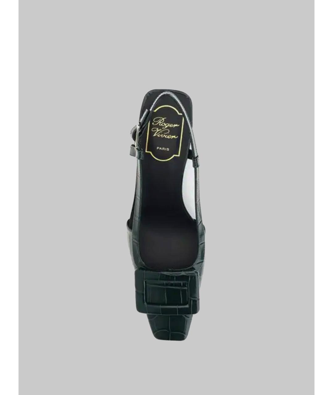 ROGER VIVIER Зеленые кожаные туфли, фото 4