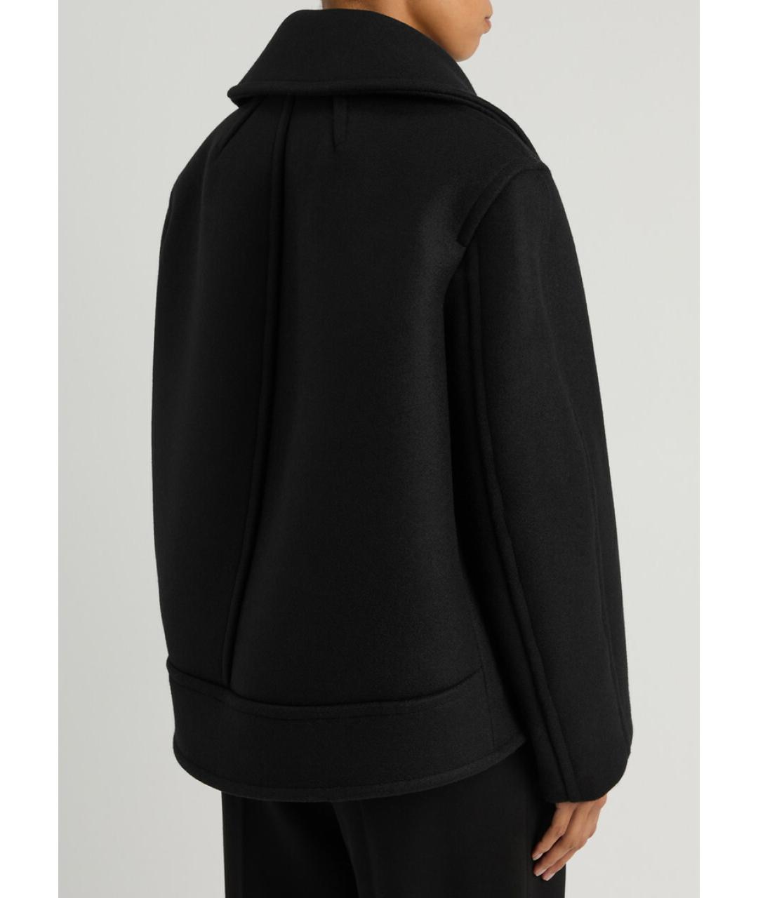 SAINT LAURENT Черное шерстяное пальто, фото 4