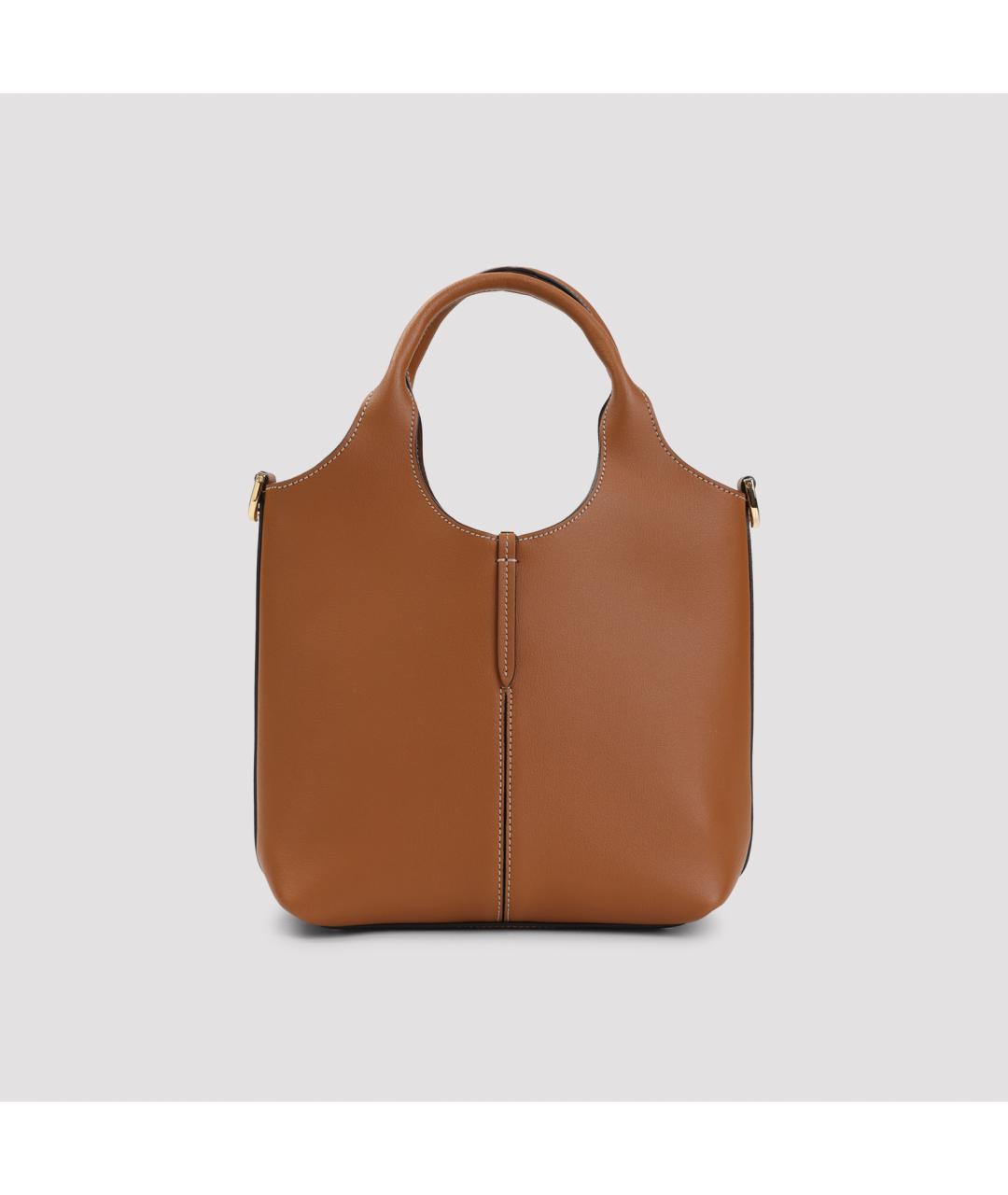 TOD'S Коричневая кожаная сумка тоут, фото 2