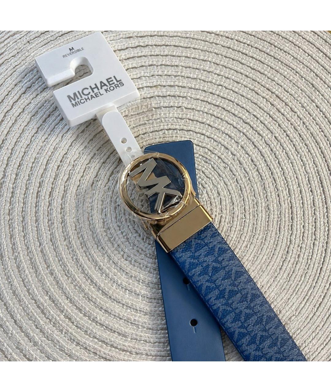 MICHAEL KORS Синий кожаный ремень, фото 2