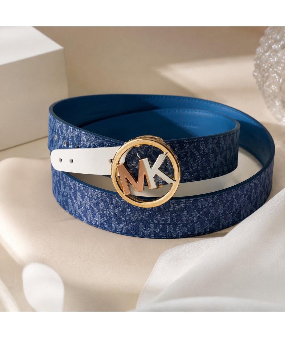 MICHAEL KORS Синий кожаный ремень, фото 6