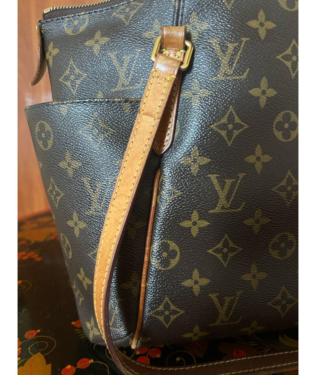 LOUIS VUITTON Коричневая сумка тоут из канвы, фото 6