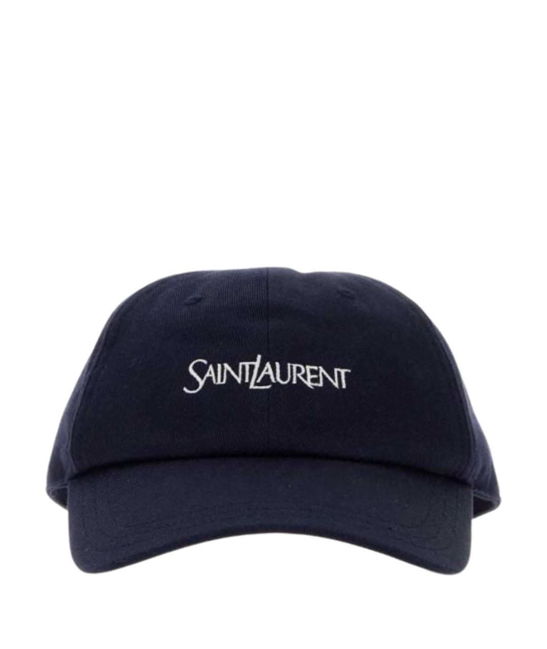 SAINT LAURENT Синяя хлопковая кепка/бейсболка, фото 1