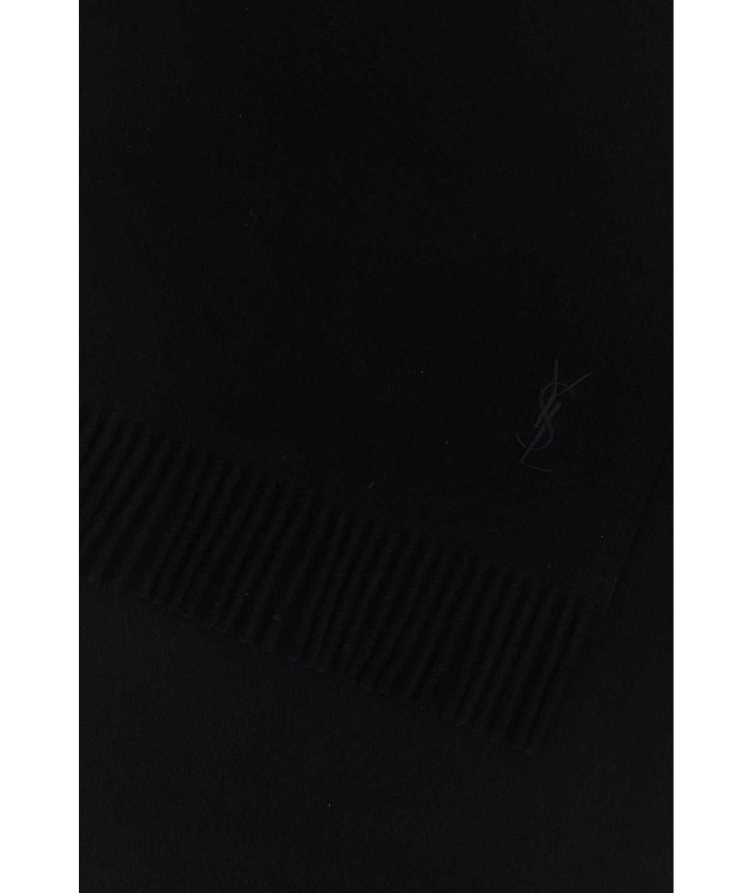 SAINT LAURENT Черный кашемировый шарф, фото 2
