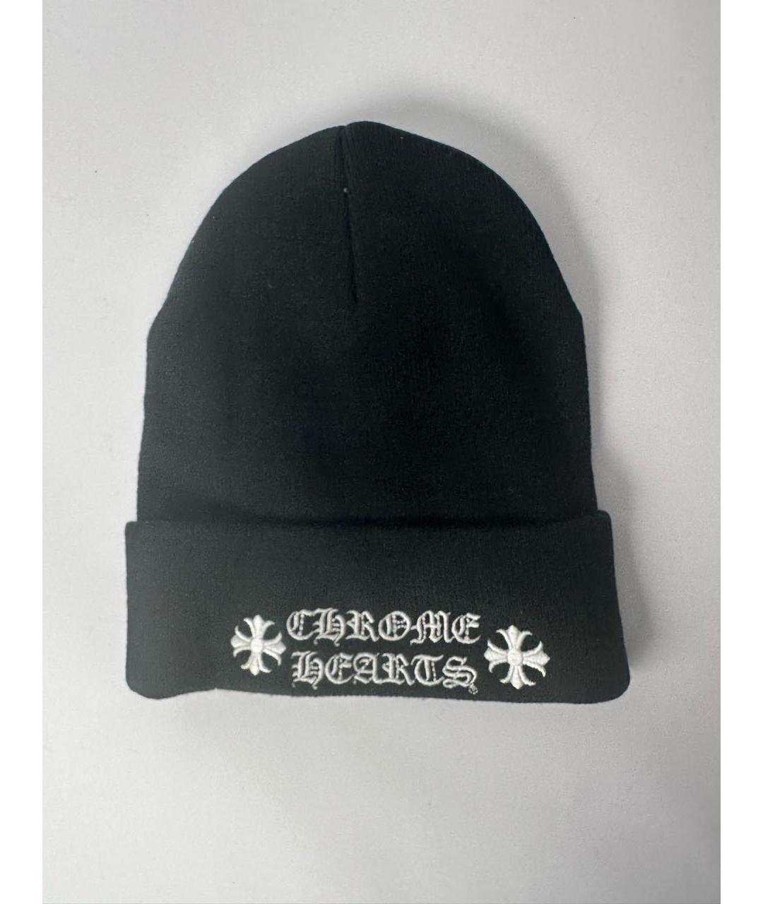 CHROME HEARTS Черная хлопковая шапка, фото 2