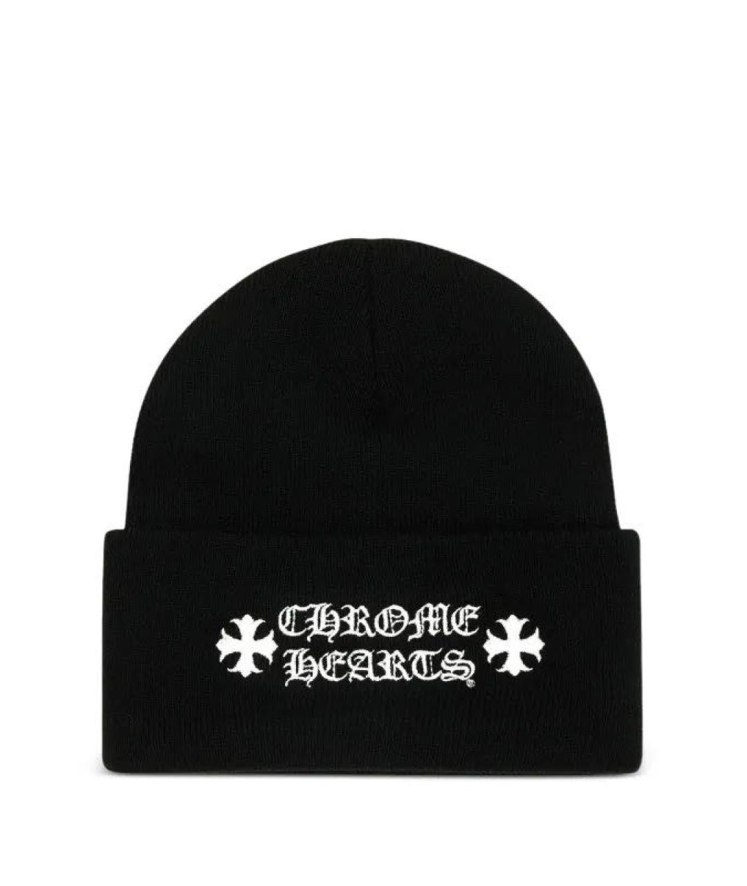 CHROME HEARTS Черная хлопковая шапка, фото 4