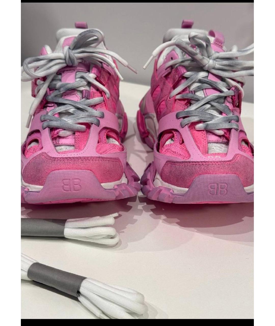 BALENCIAGA Розовые кожаные кроссовки, фото 4