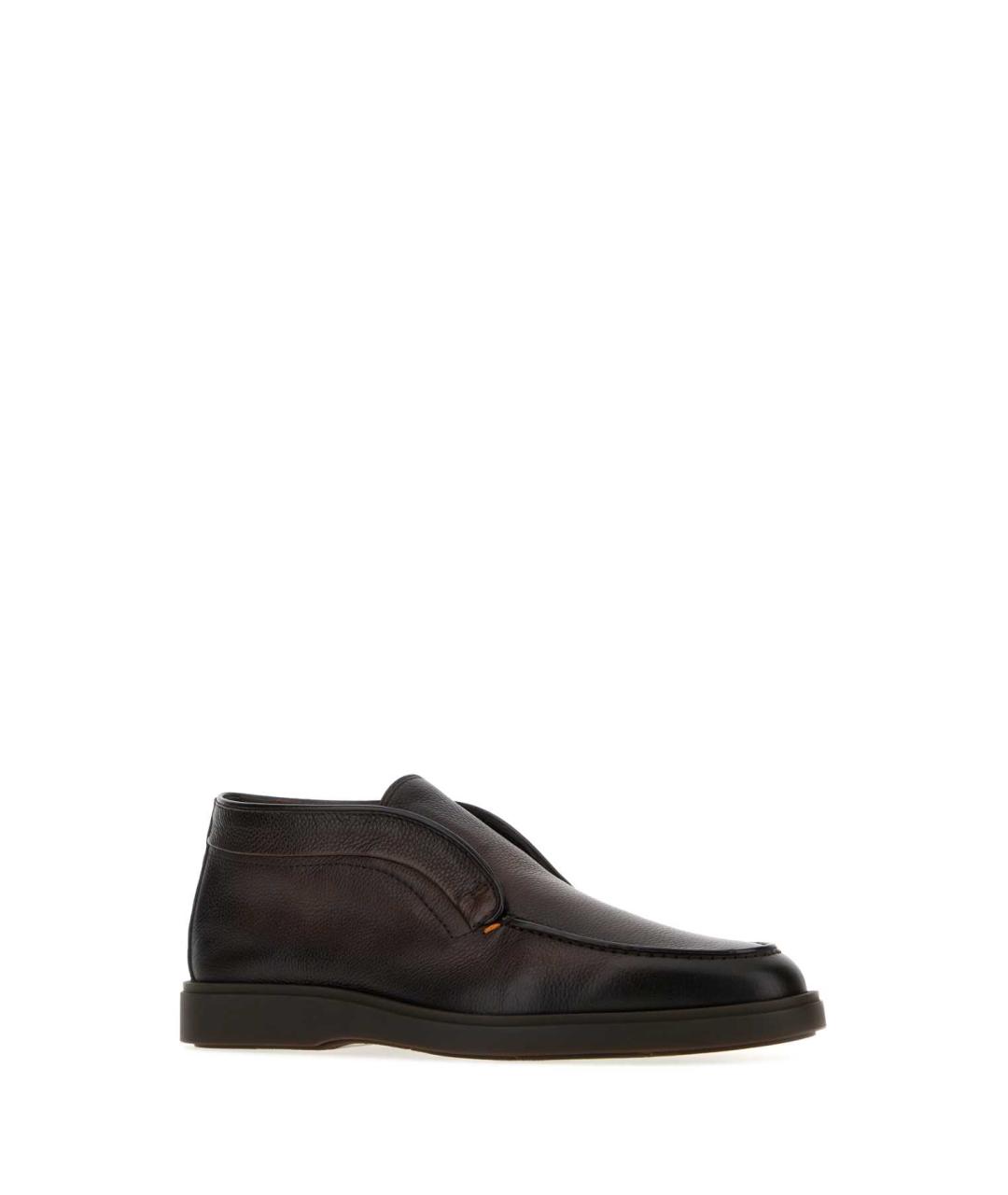 SANTONI Коричневые кожаные лоферы, фото 2
