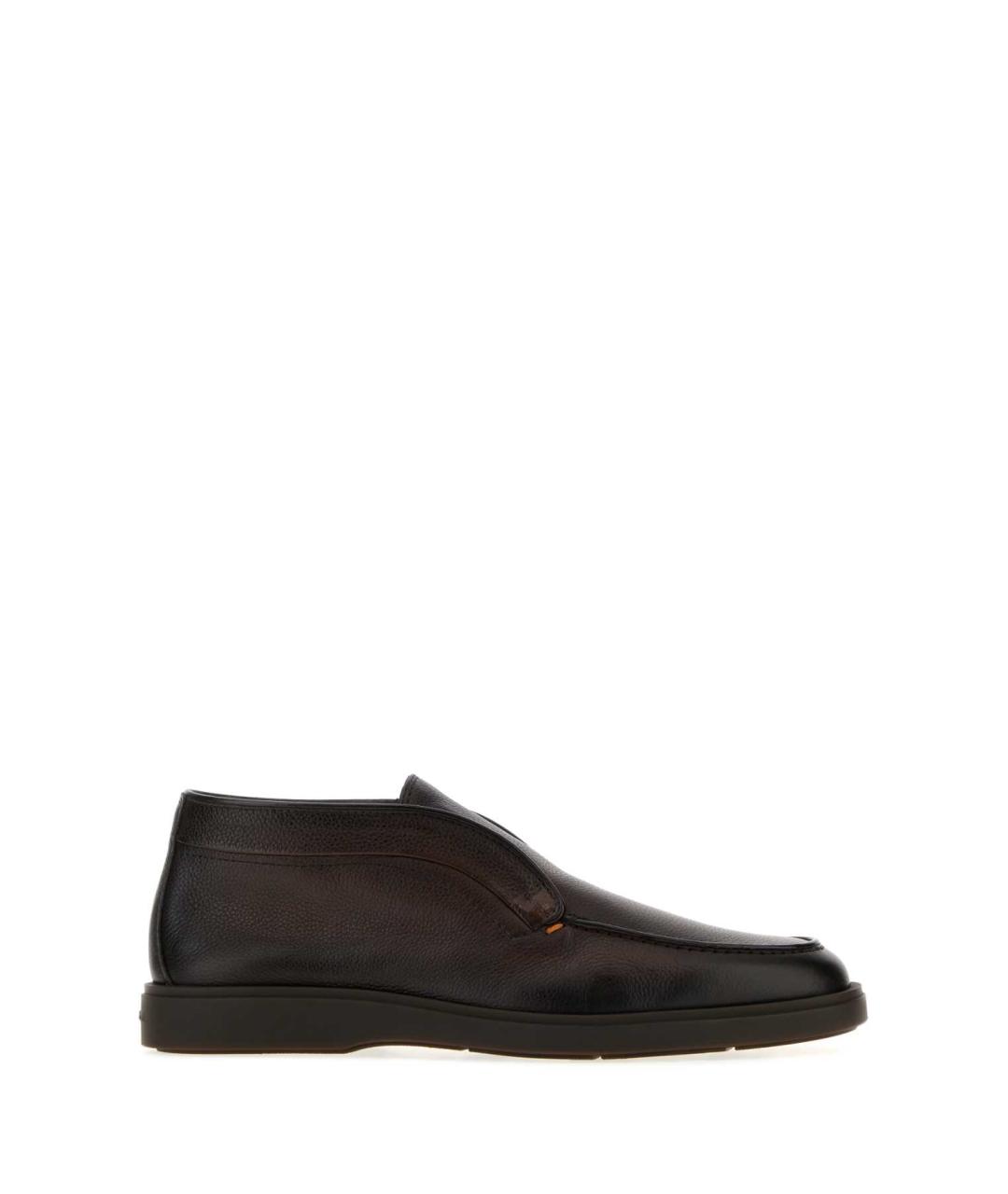 SANTONI Коричневые кожаные лоферы, фото 3