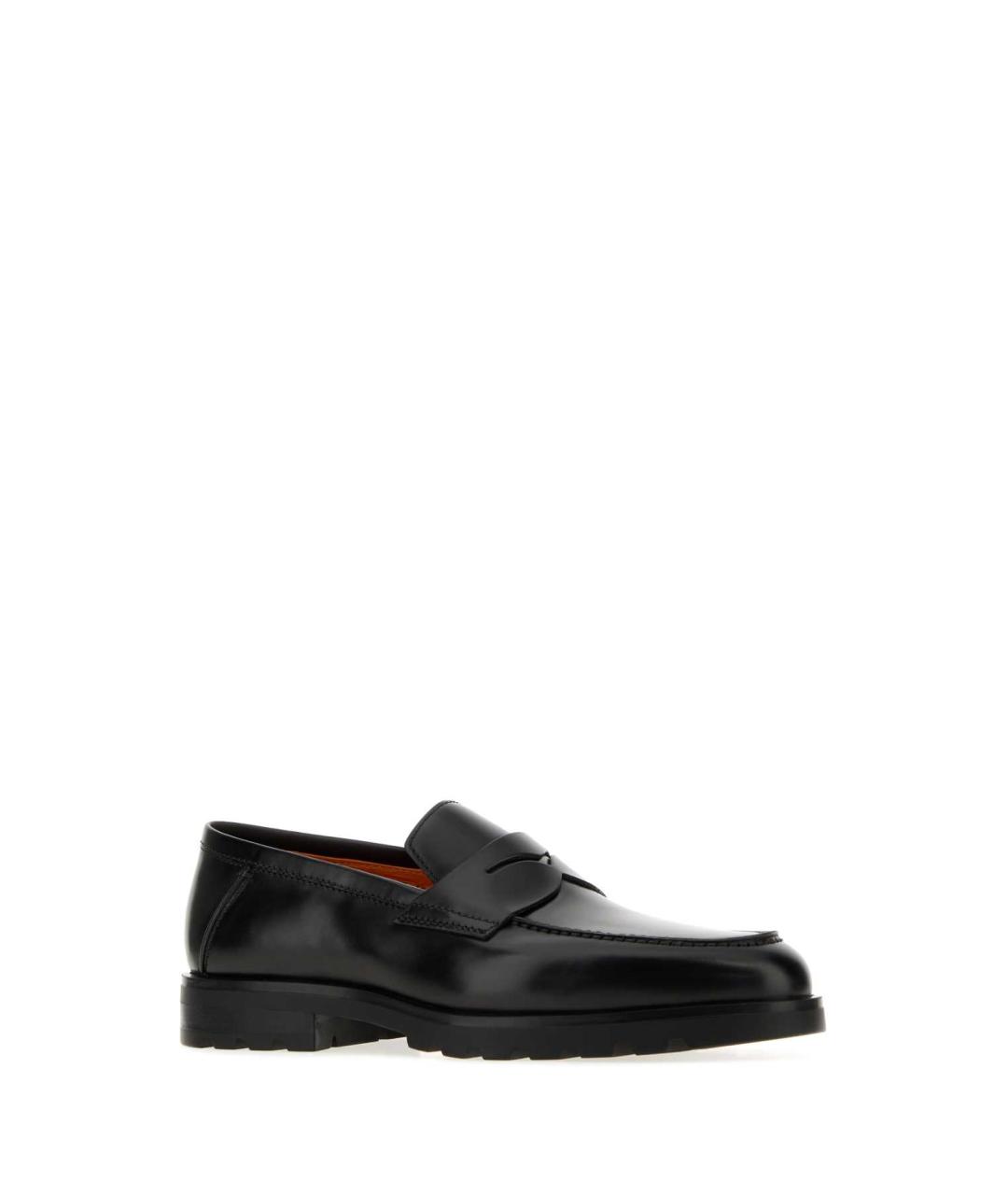 SANTONI Черные кожаные лоферы, фото 2