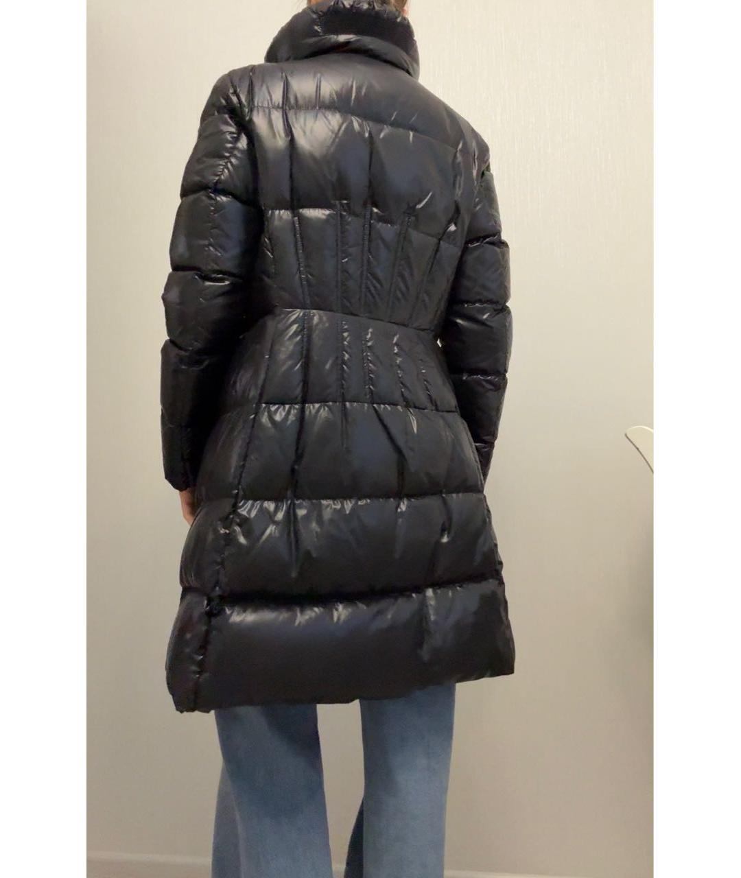 MONCLER Черный полиэстеровый пуховик, фото 4