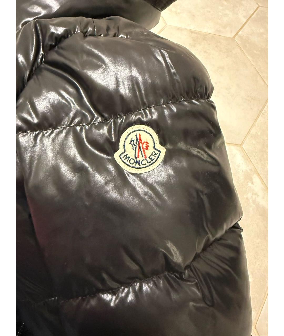 MONCLER Черный полиэстеровый пуховик, фото 6