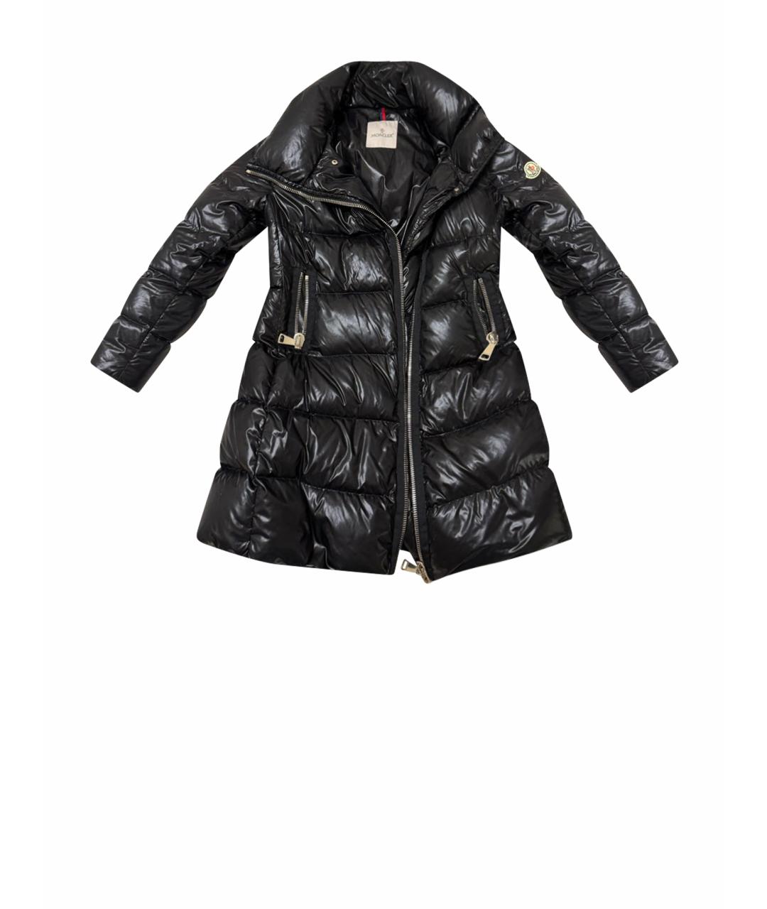 MONCLER Черный полиэстеровый пуховик, фото 1