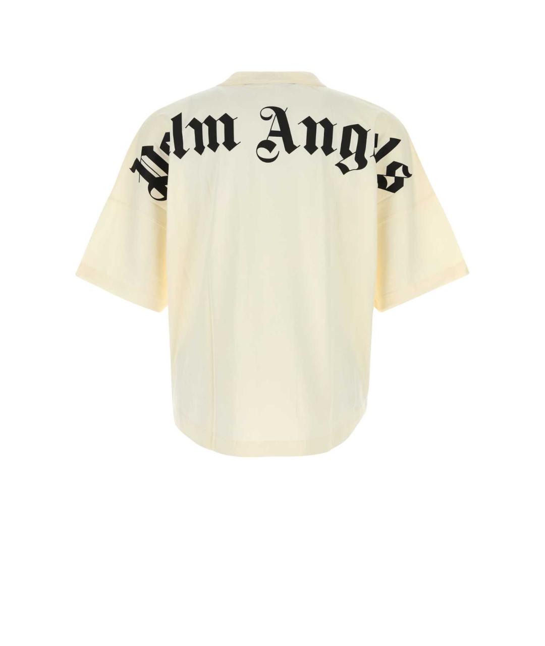 PALM ANGELS Желтая хлопковая футболка, фото 2