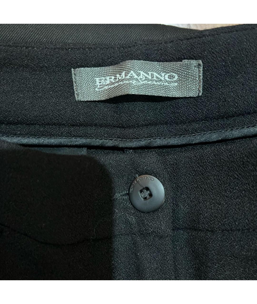 ERMANNO SCERVINO Черные шерстяные брюки широкие, фото 3