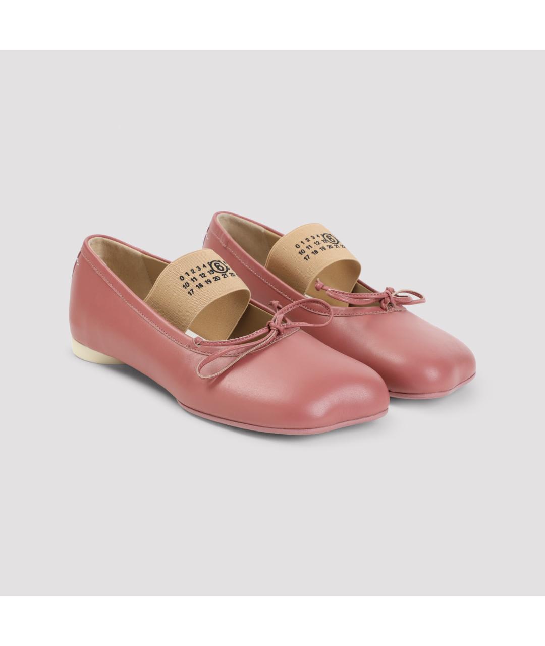 MM6 MAISON MARGIELA Розовые кожаные балетки, фото 4