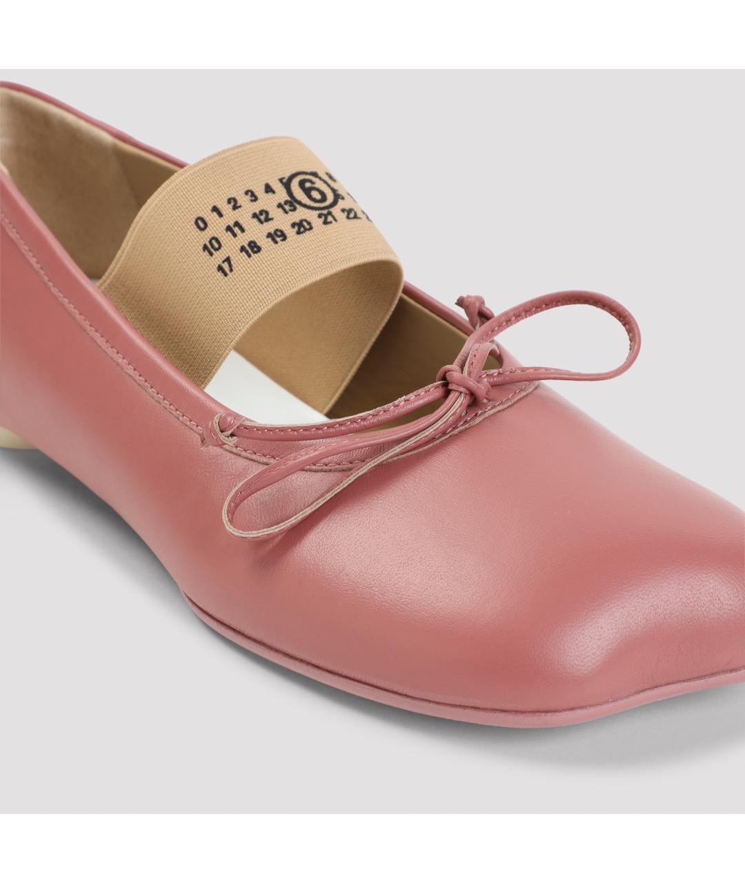 MM6 MAISON MARGIELA Розовые кожаные балетки, фото 5