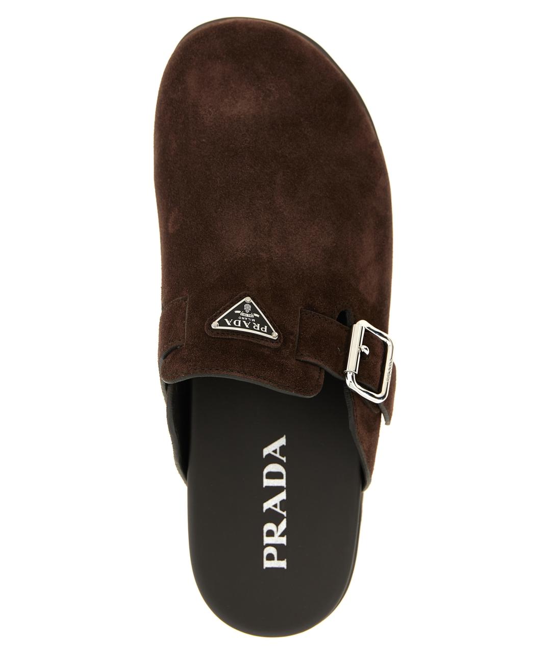 PRADA Коричневые замшевые слипоны, фото 4
