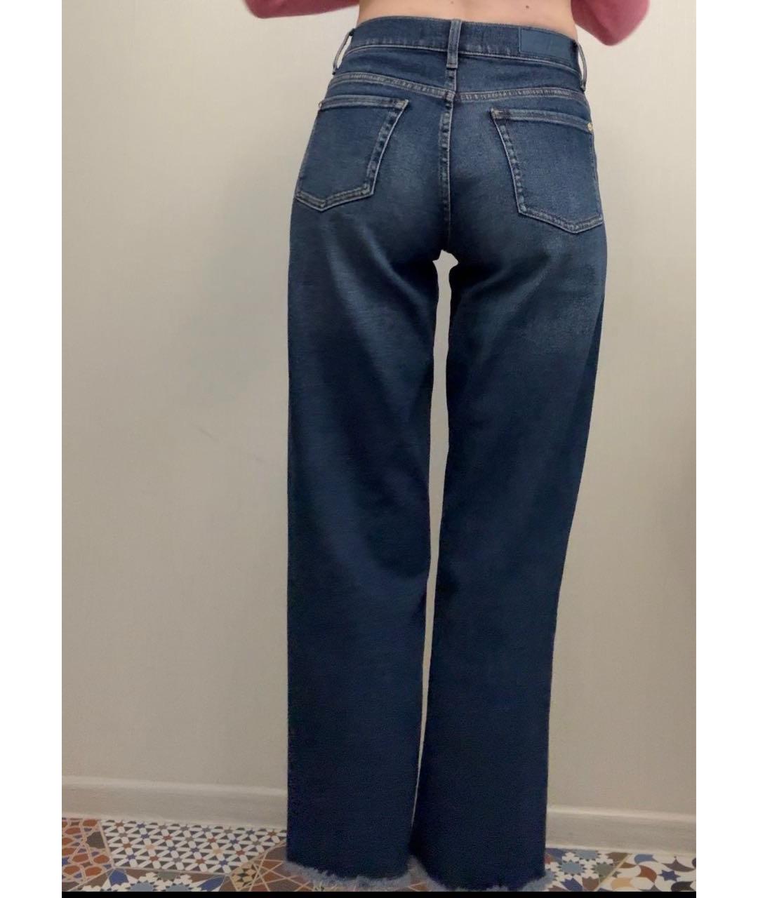 7 FOR ALL MANKIND Синие прямые джинсы, фото 7