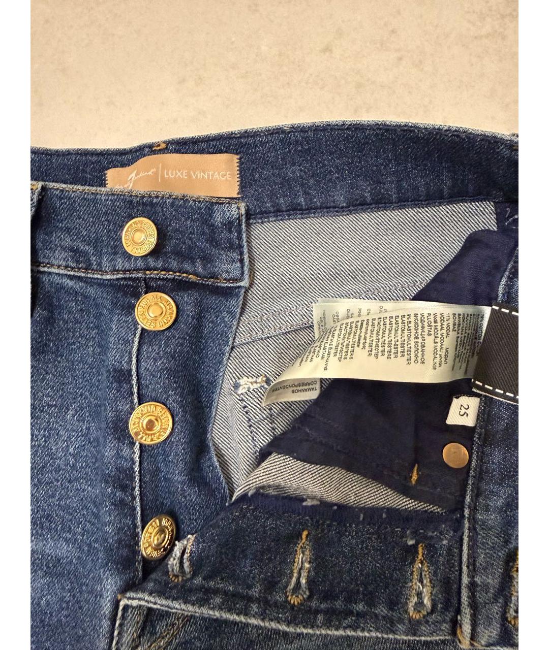 7 FOR ALL MANKIND Синие прямые джинсы, фото 4