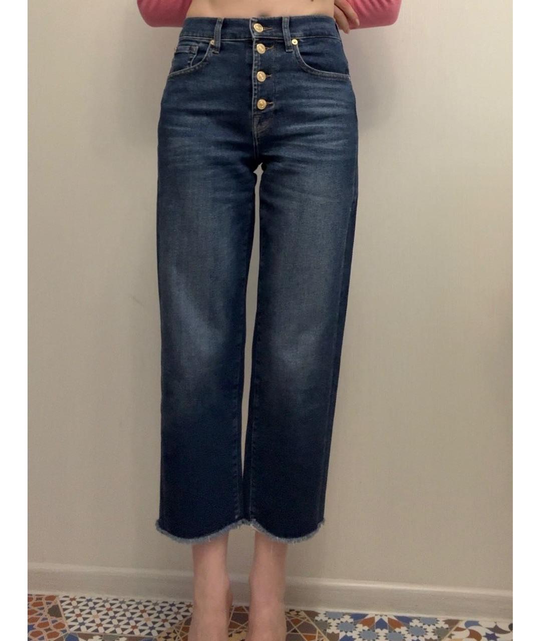 7 FOR ALL MANKIND Синие прямые джинсы, фото 6