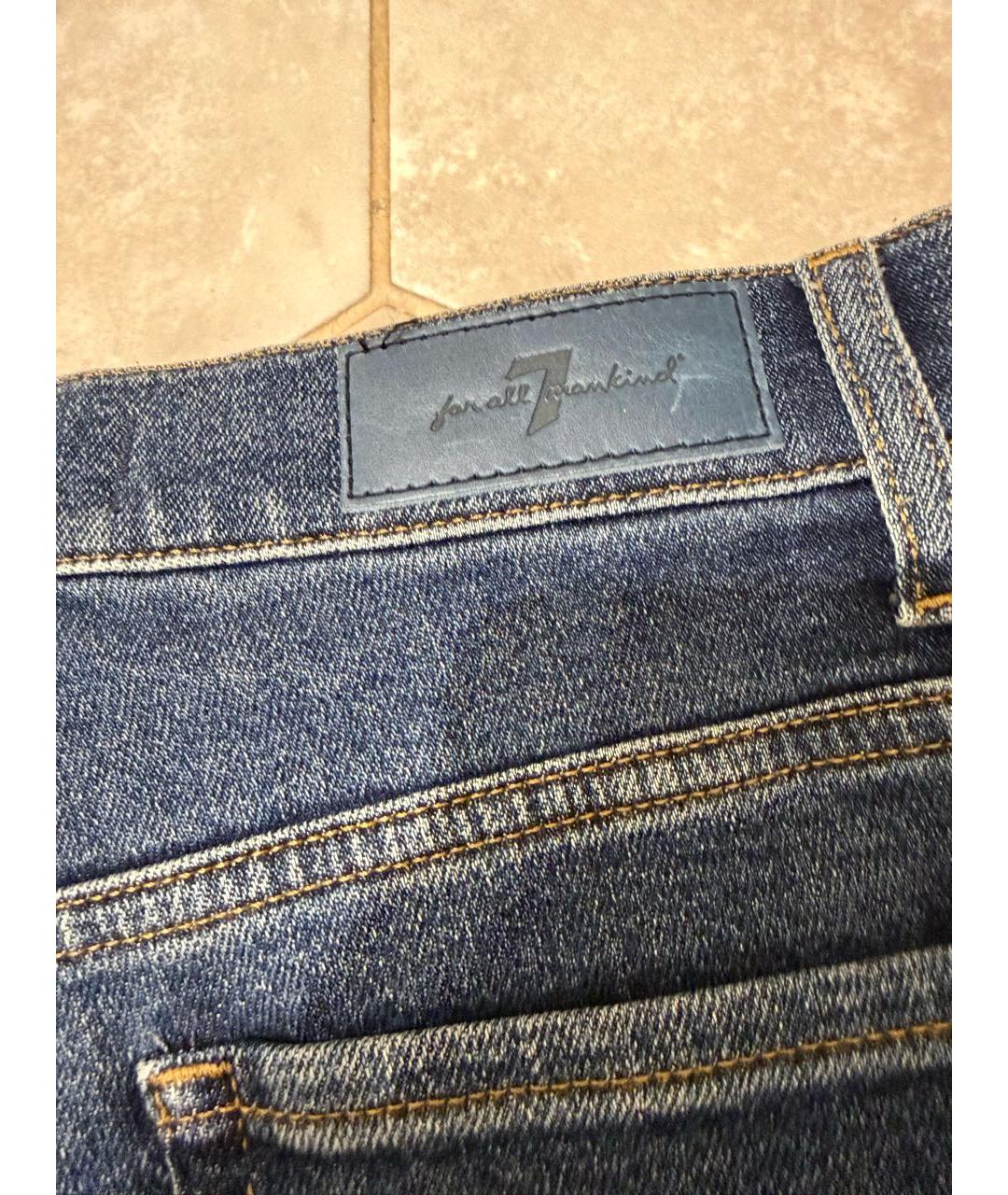 7 FOR ALL MANKIND Синие прямые джинсы, фото 3