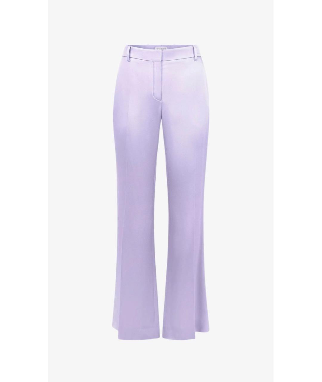 NINA RICCI Фиолетовые ацетатные прямые брюки, фото 9