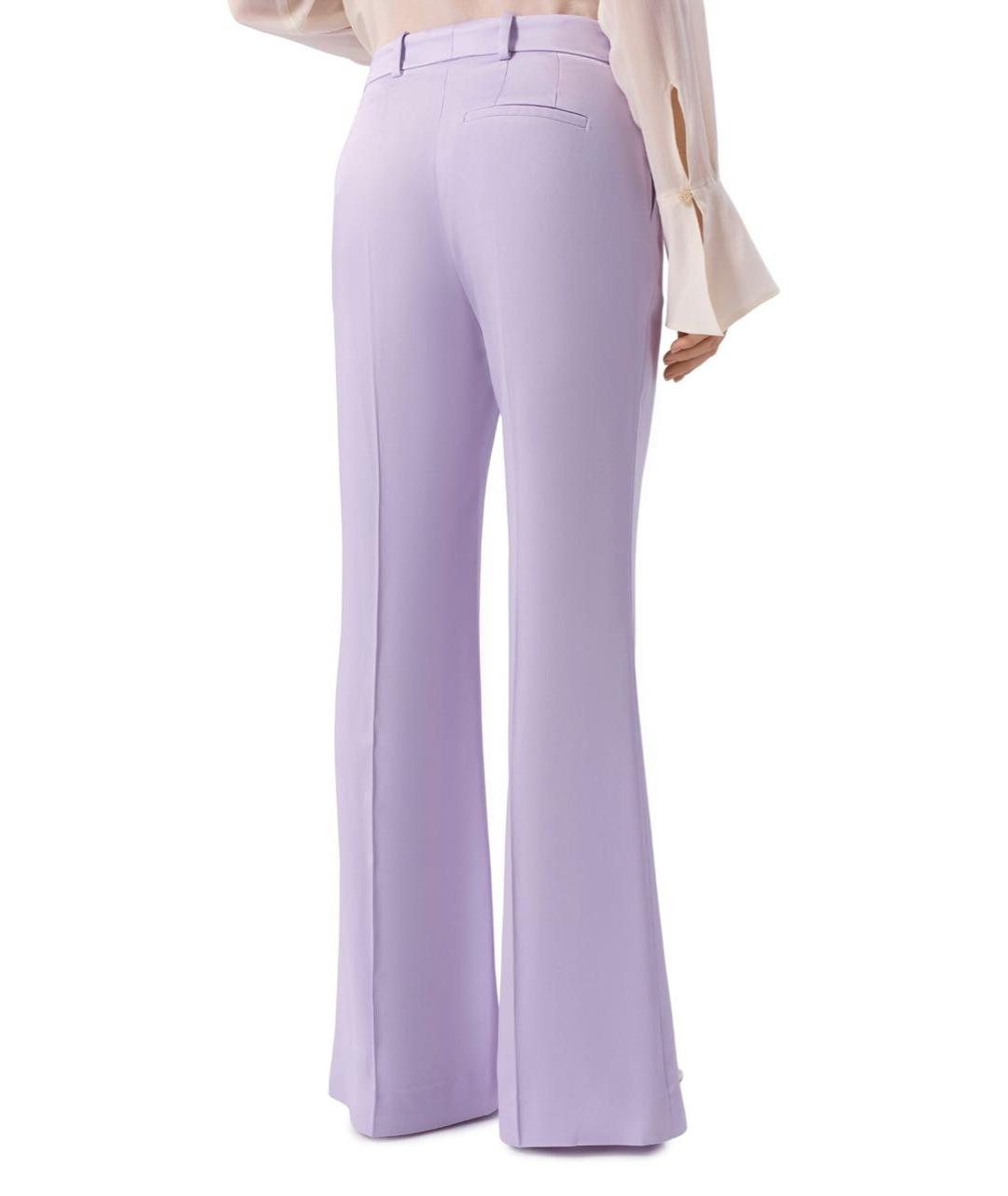 NINA RICCI Фиолетовые ацетатные прямые брюки, фото 8